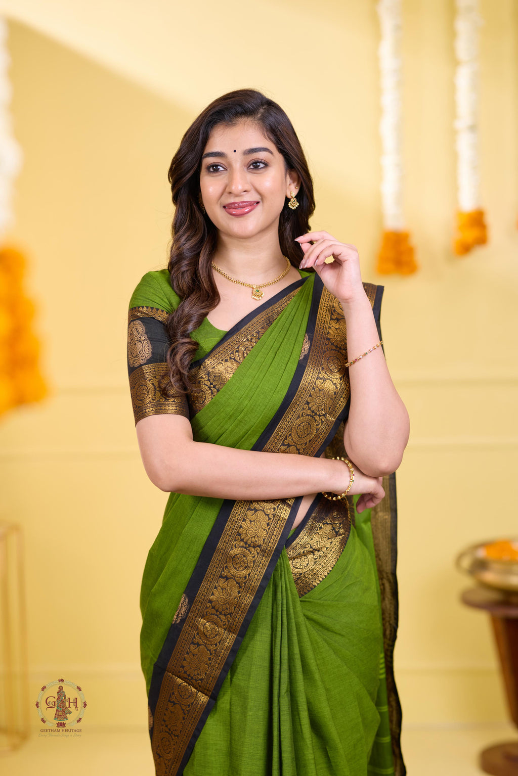 Majestic Green Cutting Annam Kanchi Cotton