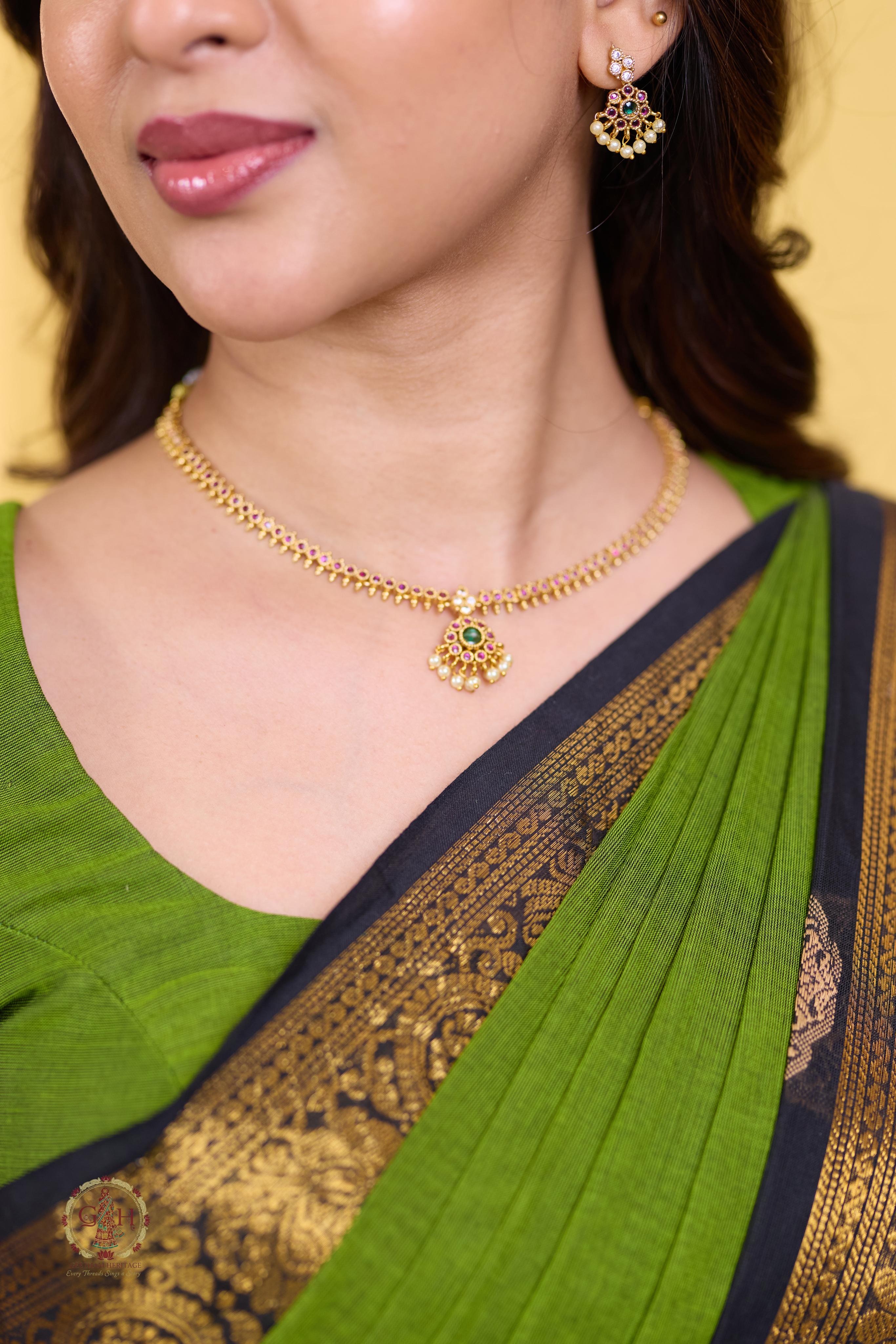 Majestic Green Cutting Annam Kanchi Cotton