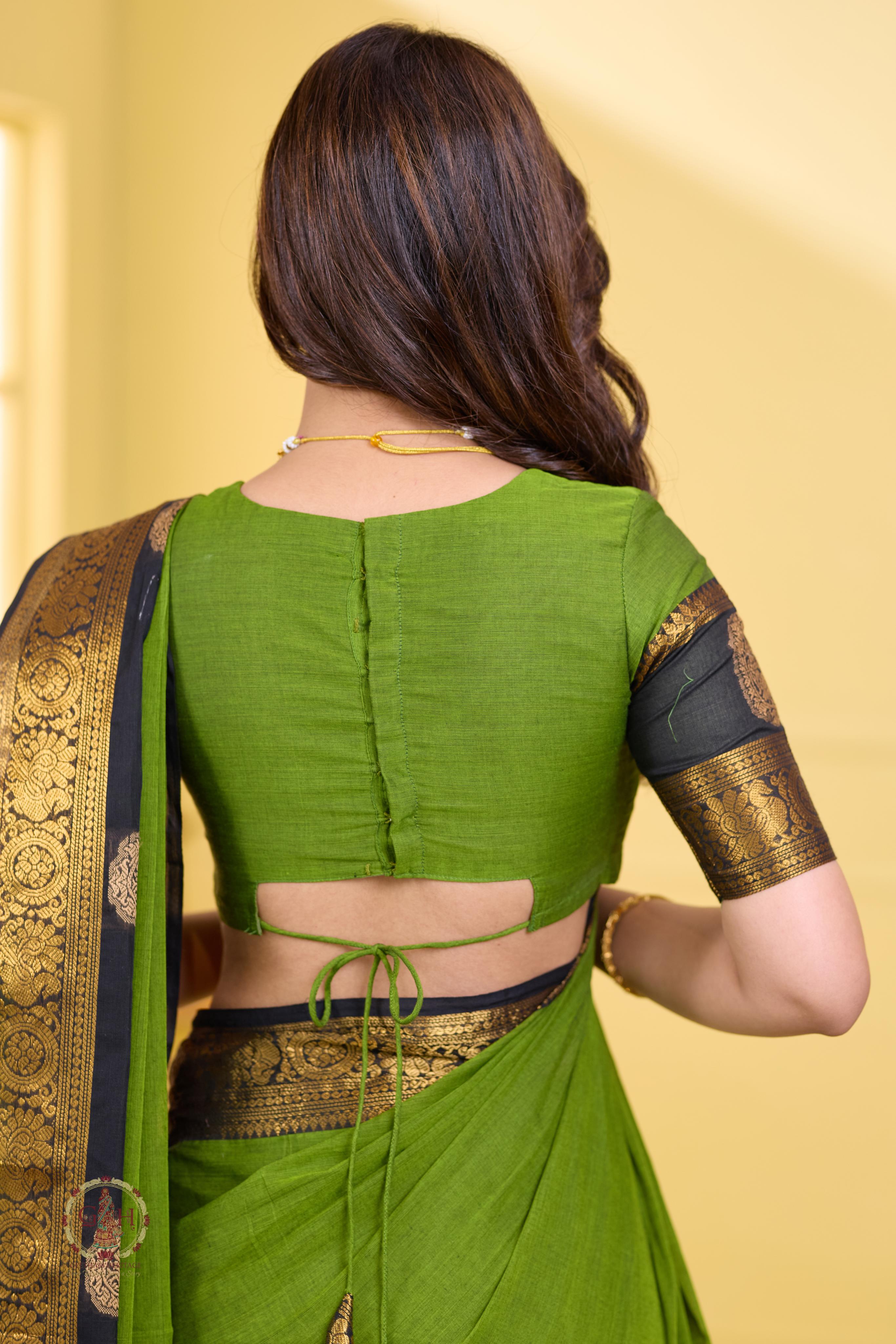 Majestic Green Cutting Annam Kanchi Cotton