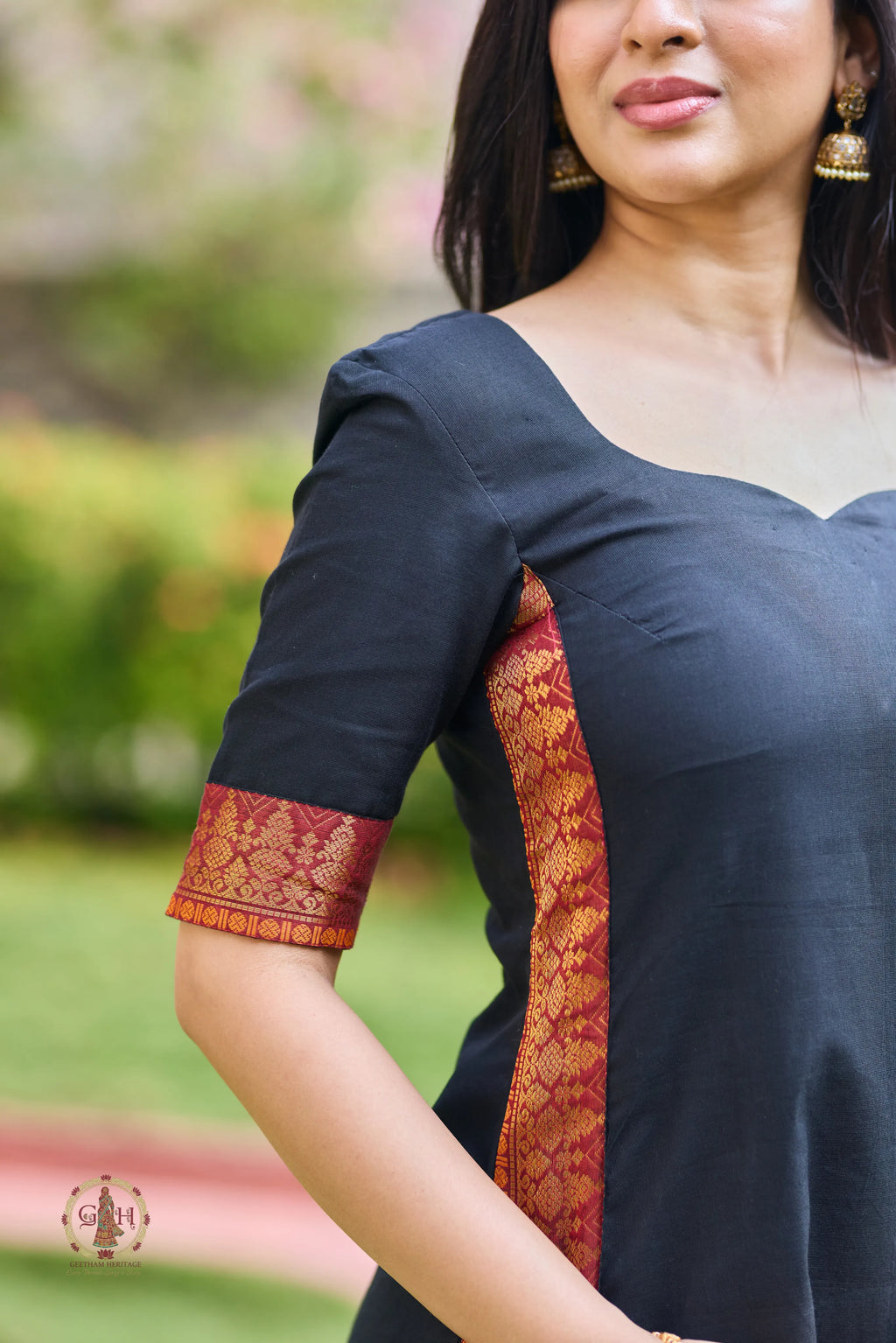 Mayuri Black Premium Cotton 2 Piece (Top and Dupatta)