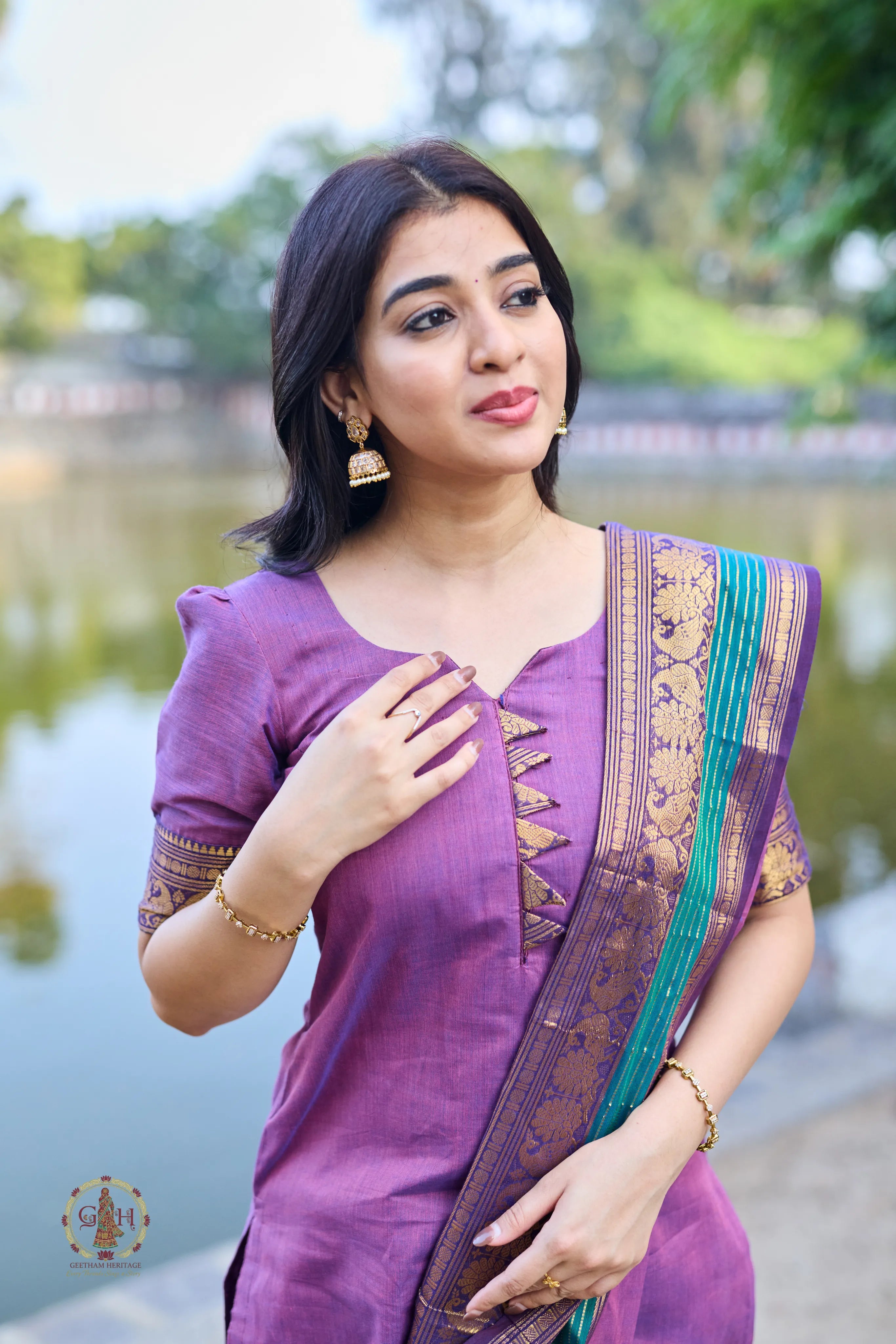 Rich Violet Premium Cotton 2 Piece (Top and Dupatta)
