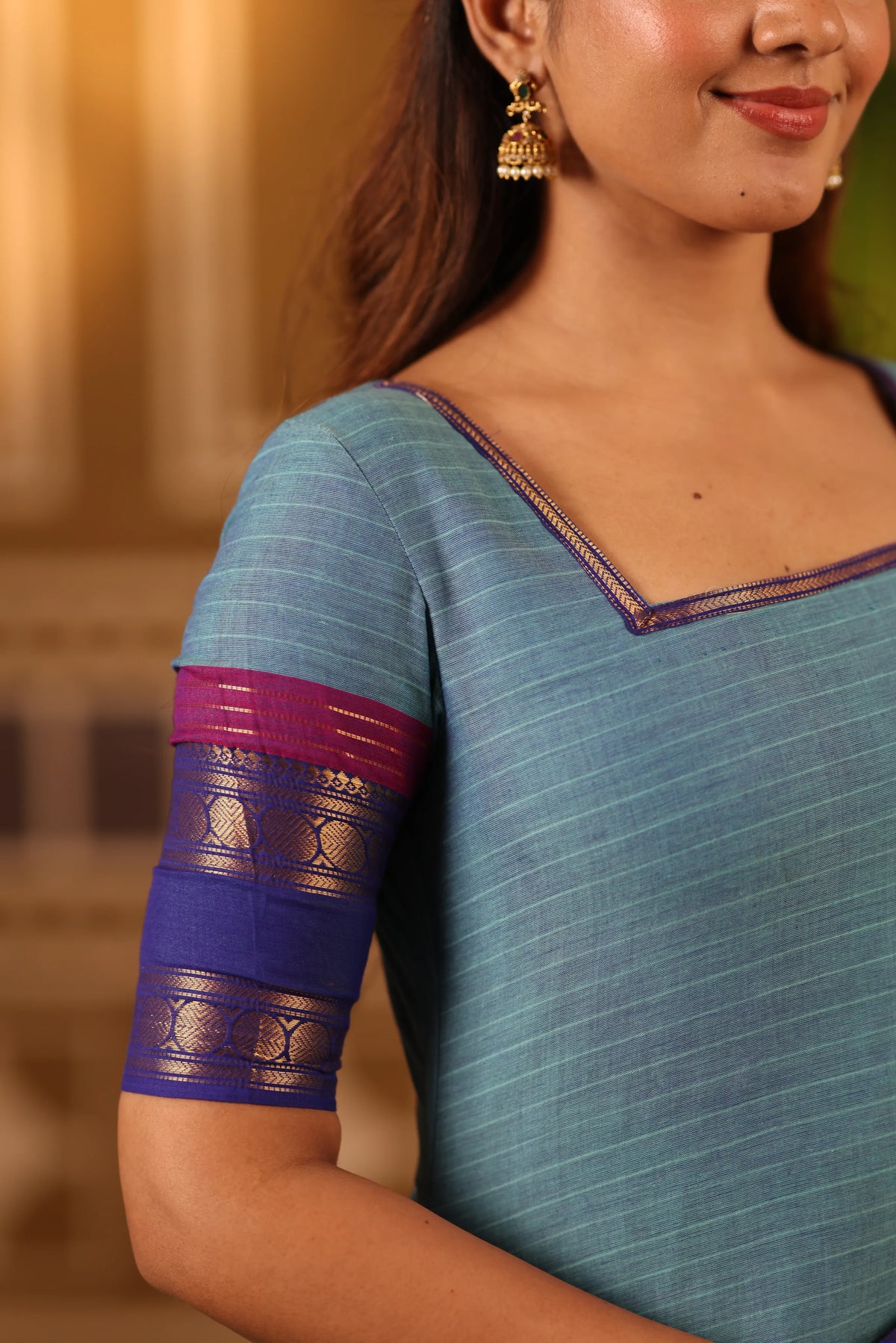 Peacock Teal Premium Cotton 2 Piece (Top and Dupatta)